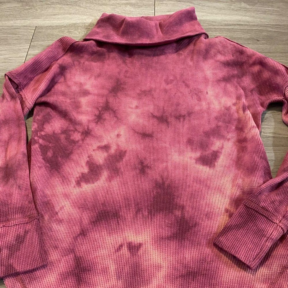 Maeve by Anthropologie women's pink tie dye long sleeve turtle neck shirt sz sml
